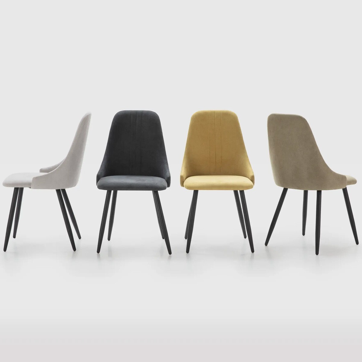 Lot de 4 chaises en tissu - SOAN