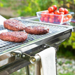Pack Barbecue au Charbon de Bois Pliable en Acier Inoxydable et Tapis de Cuisson pour Four et Barbecue InnovaGoods