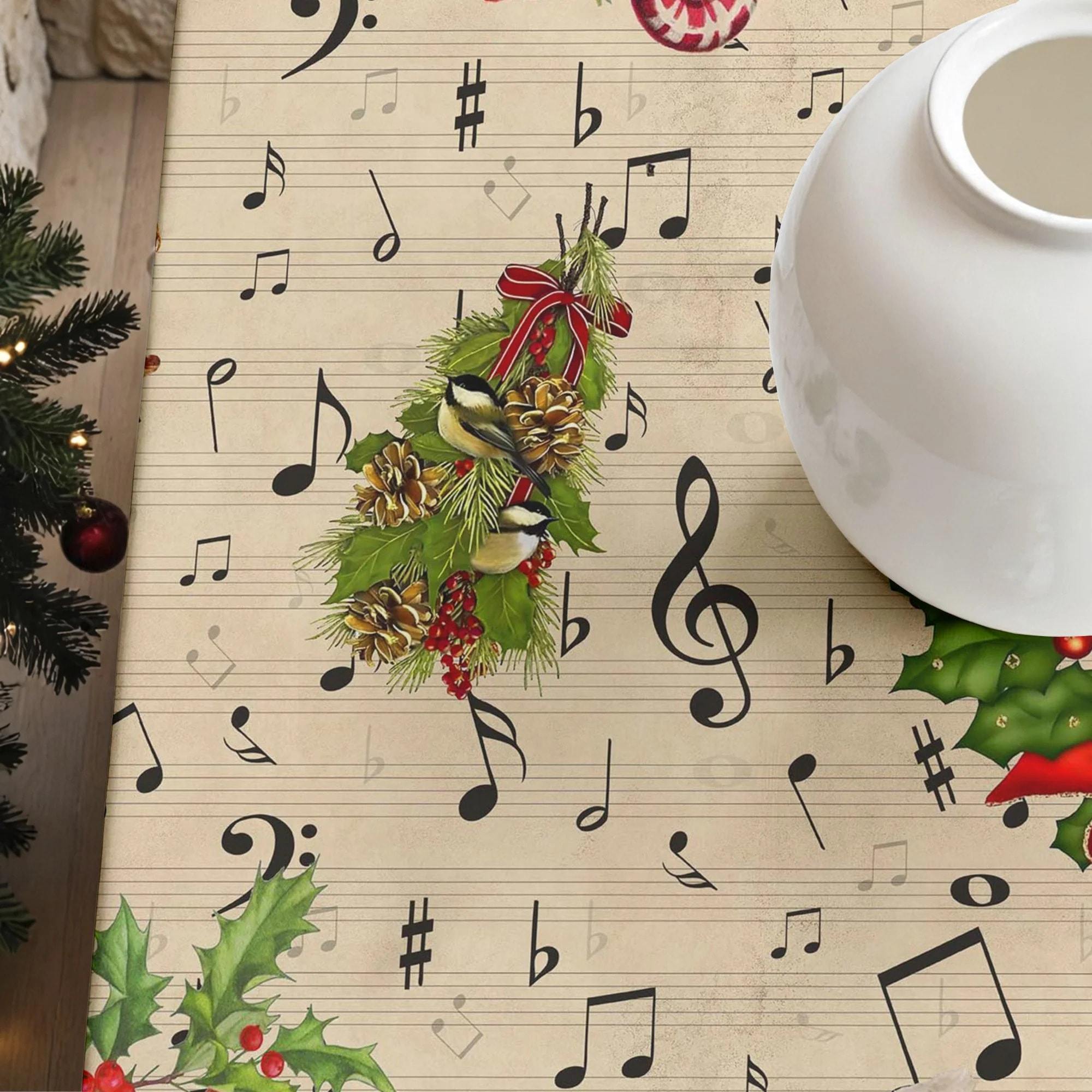 Nappe en résine Anti-tâches Christmas Partitura