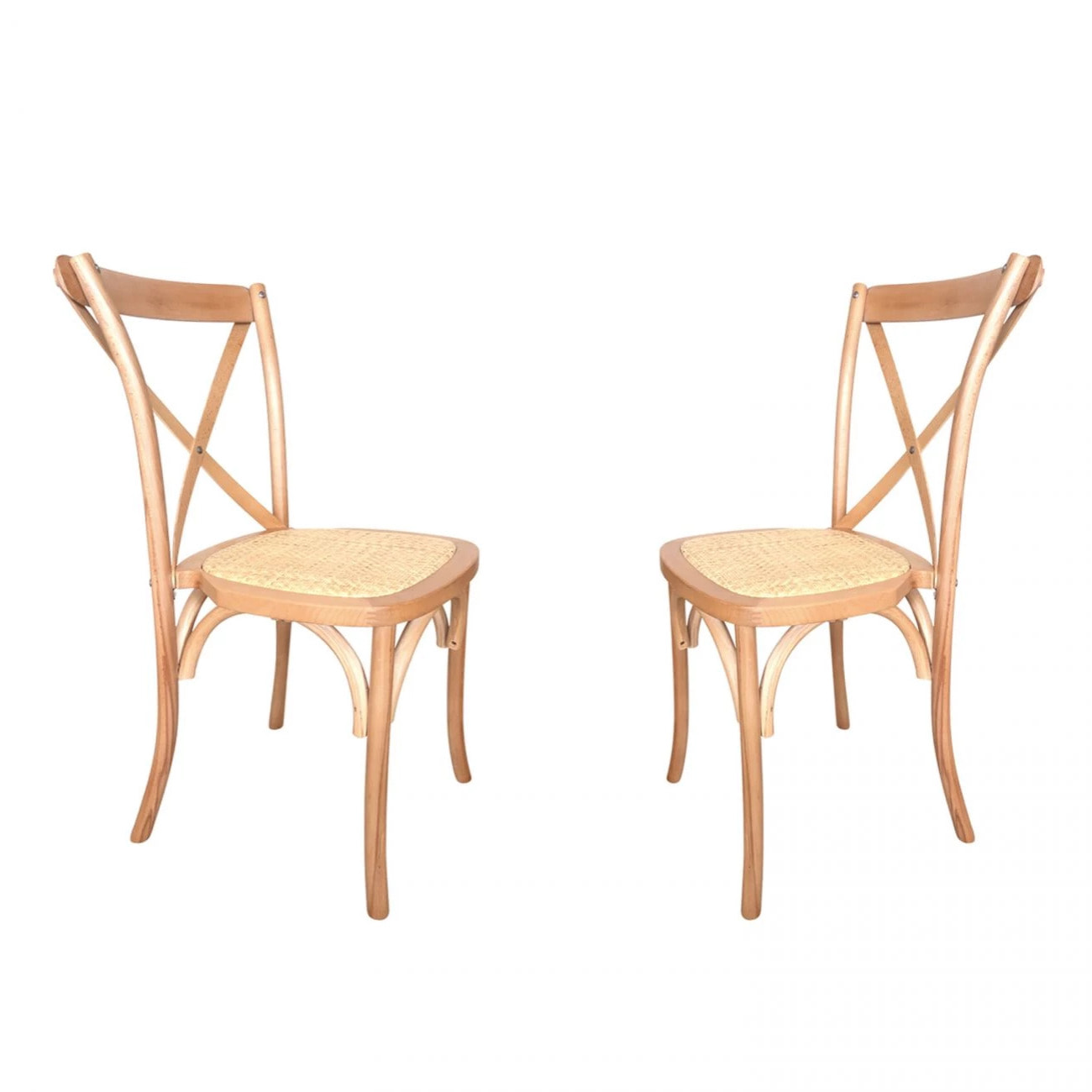Pack 2 sillas de comedor Provenza Rattan - Claro