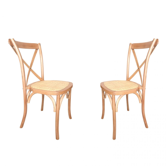 Pack 2 sillas de comedor Provenza Rattan - Claro