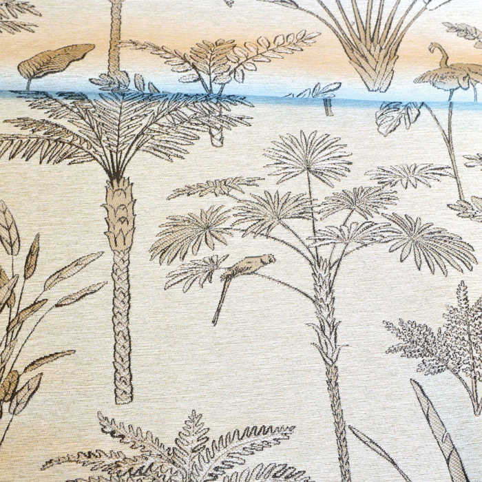 Rideau Jacquard exotique motif palmier - Lin