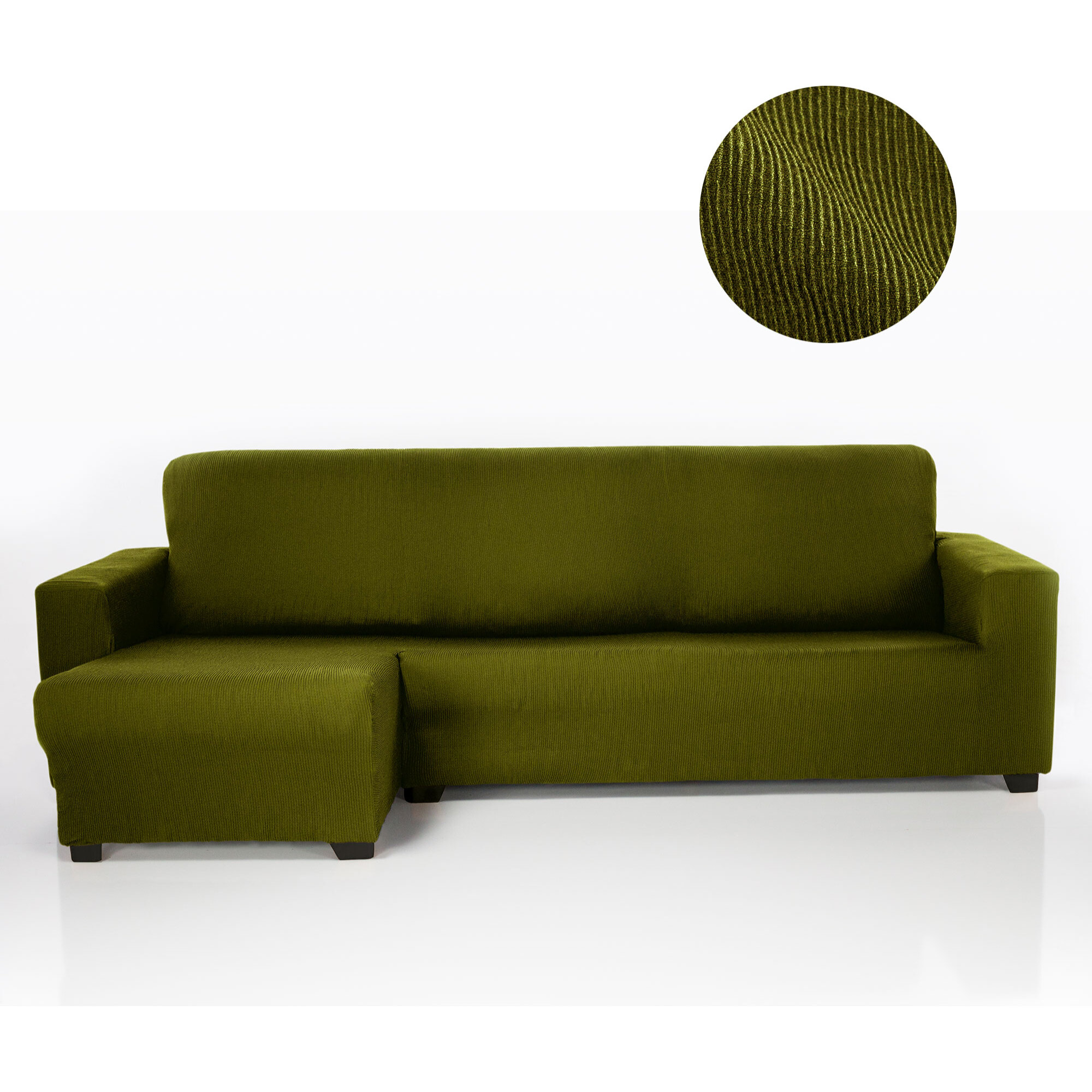 Funda ELÁSTICA para Chaise Longue izquierdo ( visto de frente) brazo corto ELÁSTICA modelo MARCELA