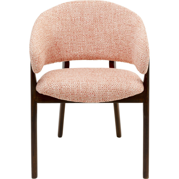Chaise avec accoudoirs August Melange rose Kare Design