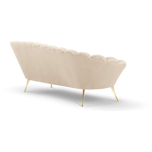 Canapé "Kingston" 3 places en velours beige clair