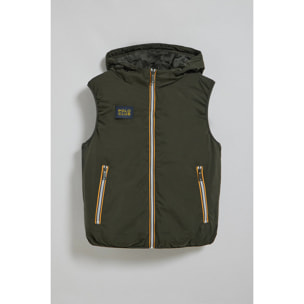 Gilet verde leggero con cappuccio fisso e particolari Polo Club
