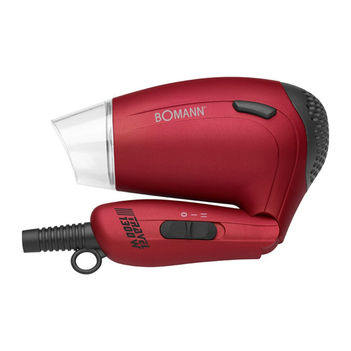 Sèche-cheveux de voyage compact 1300w Bomann HTD 8005 CB Rouge