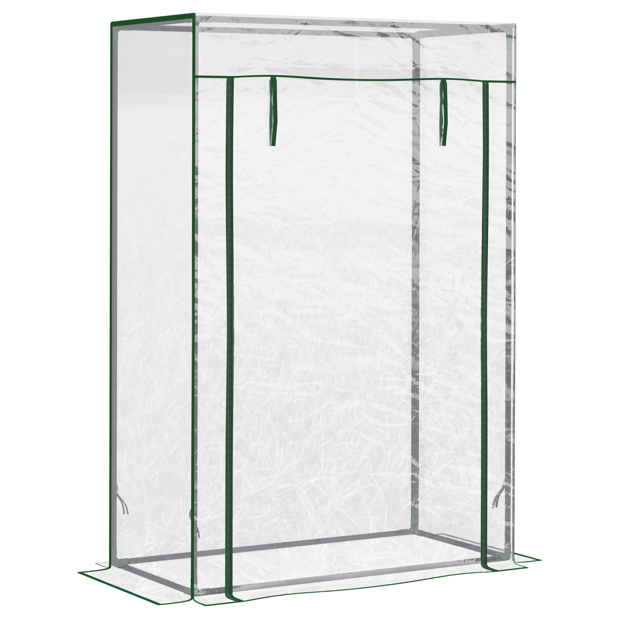 Serre de Jardin serre à tomates 1L x 0,5l x 1,5H m porte zippée déroulante acier thermolaqué PVC haute densité 140 g/m² anti-UV