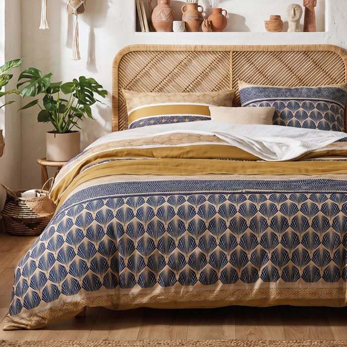 Parure housse de couette 240x220 cm imprimée graphique + 2 taies 100% Coton - CELORN