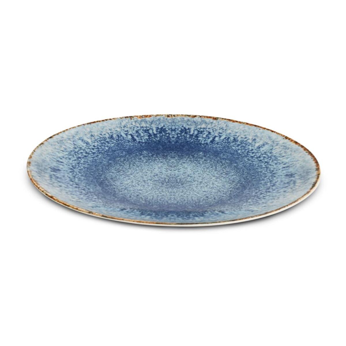 Service 18 pièces bleu en porcelaine - "Rivage Azur"