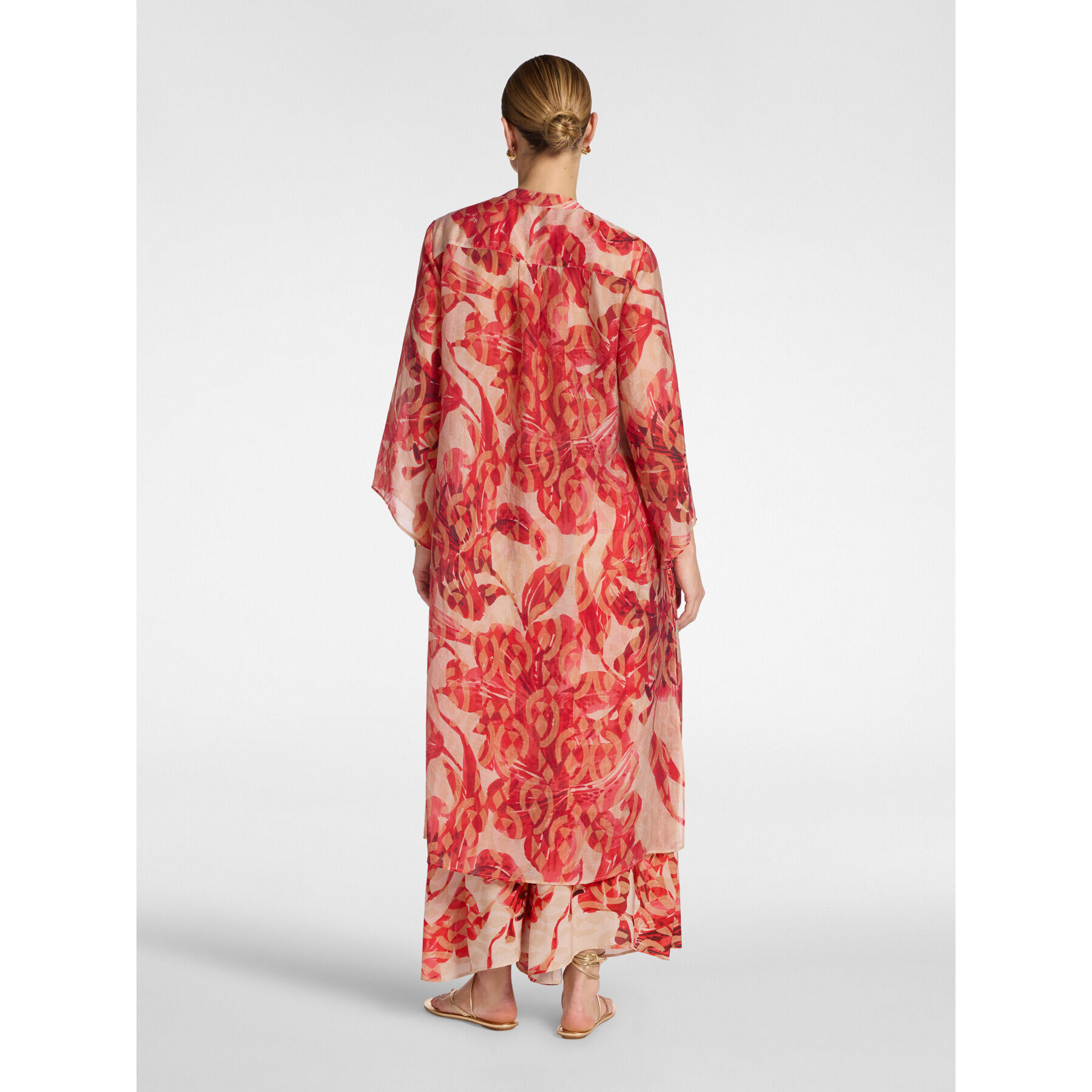 Elena Mirò - Vestido largo estampado - Rojo