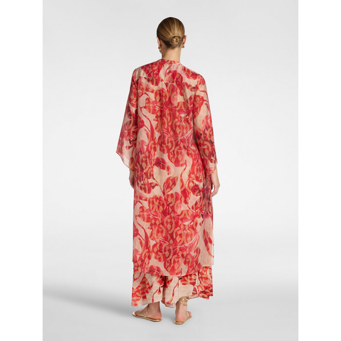 Elena Mirò - Vestido largo estampado - Rojo