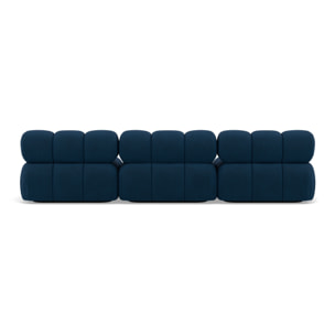 Ruby - canapé droit modulable 3 places en velours texturé - Bleu