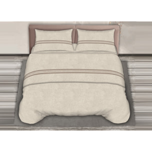 Completo Lenzuola 100% Cotone Effetto Seta Easy Beige CN