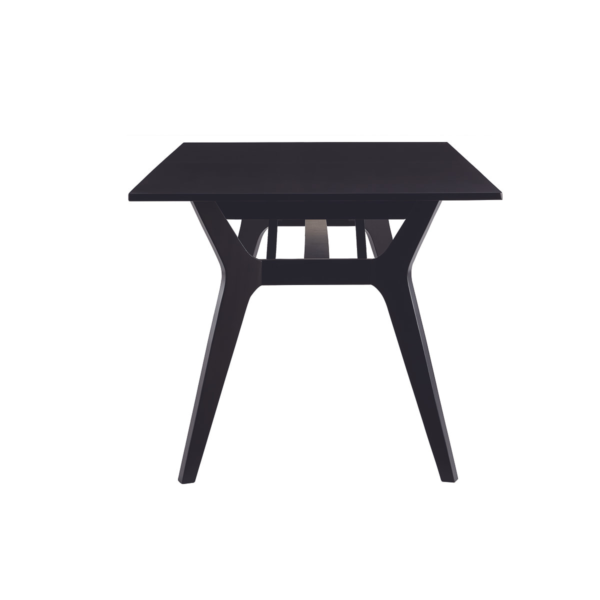 Table extensible rallonges intégrées rectangulaire en bois noir L180-220 cm FOSTER