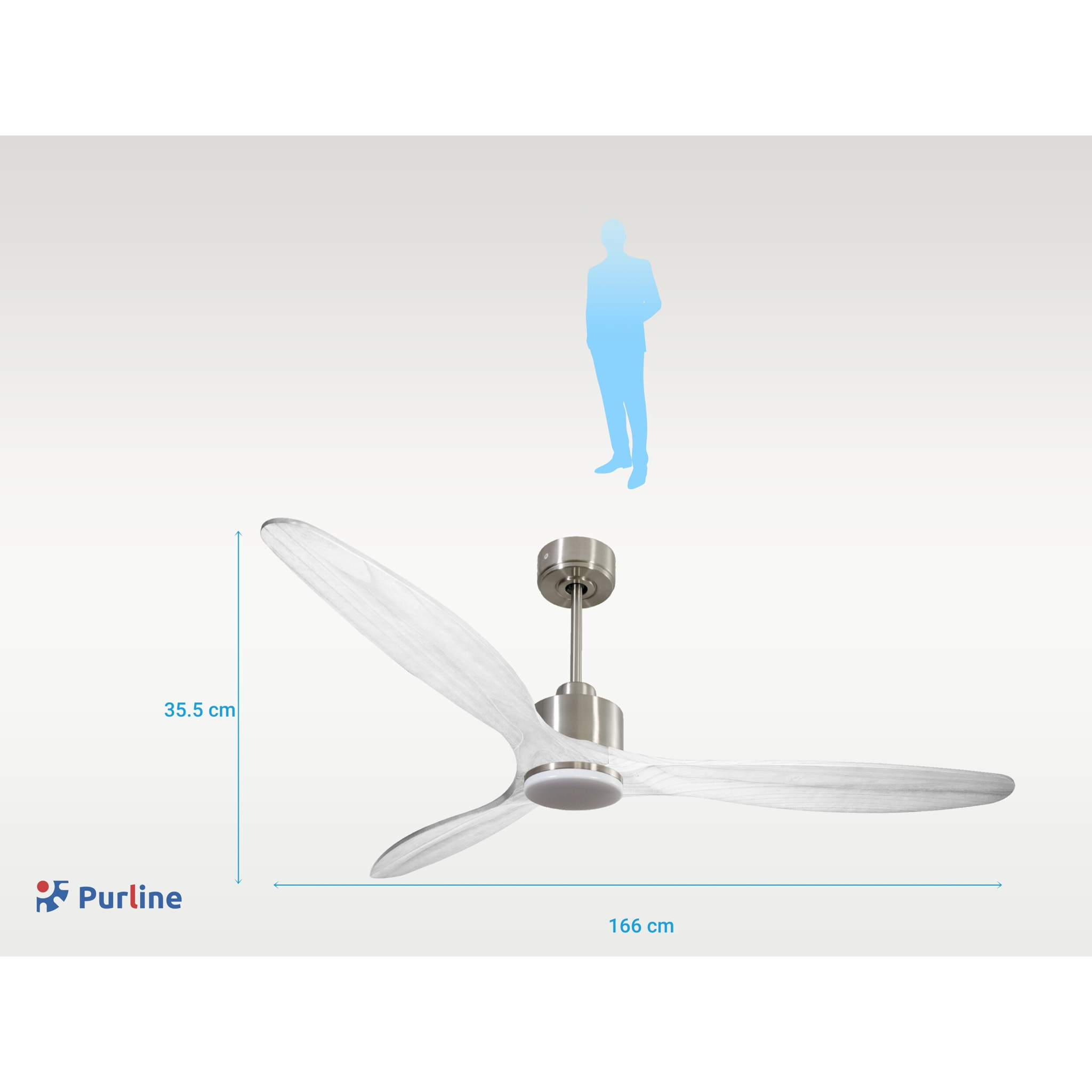 Ventilateur de plafond Réversible  Thermostat Dimmable Wifi Moteur à courant continu Toits en pente Télécommande Lumière à trois tons Hypersilence Mémoire