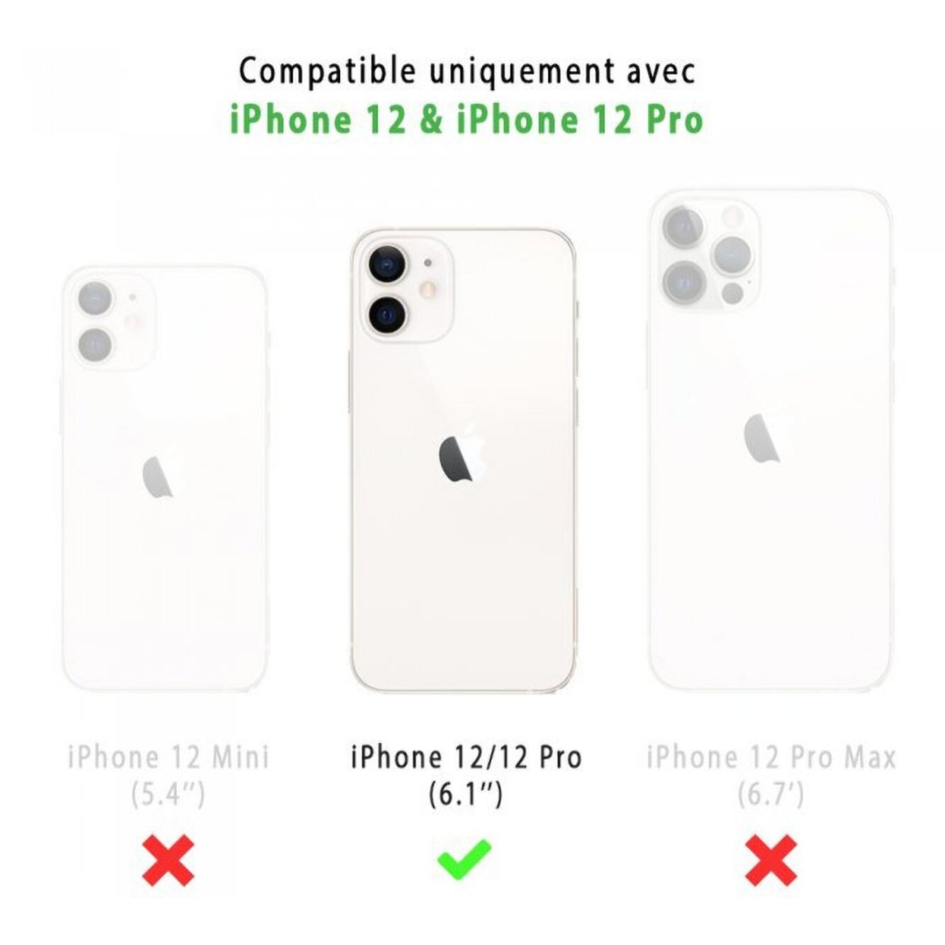 Coque iPhone 12/12 Pro (6,1 pouces) Anti-Chocs avec Bords Renforcés en silicone Transparente