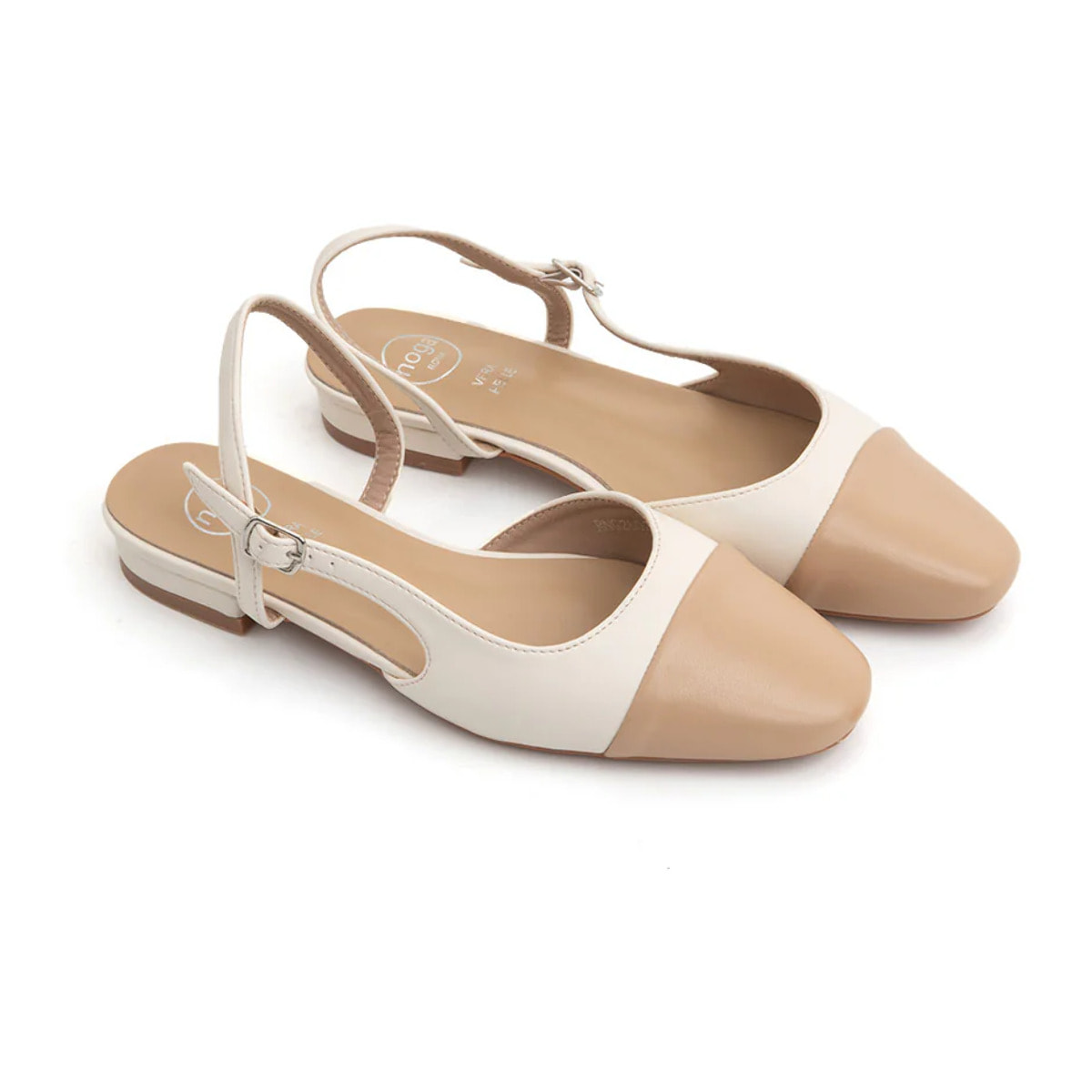 Slingback old-style bicolore - KHAKI