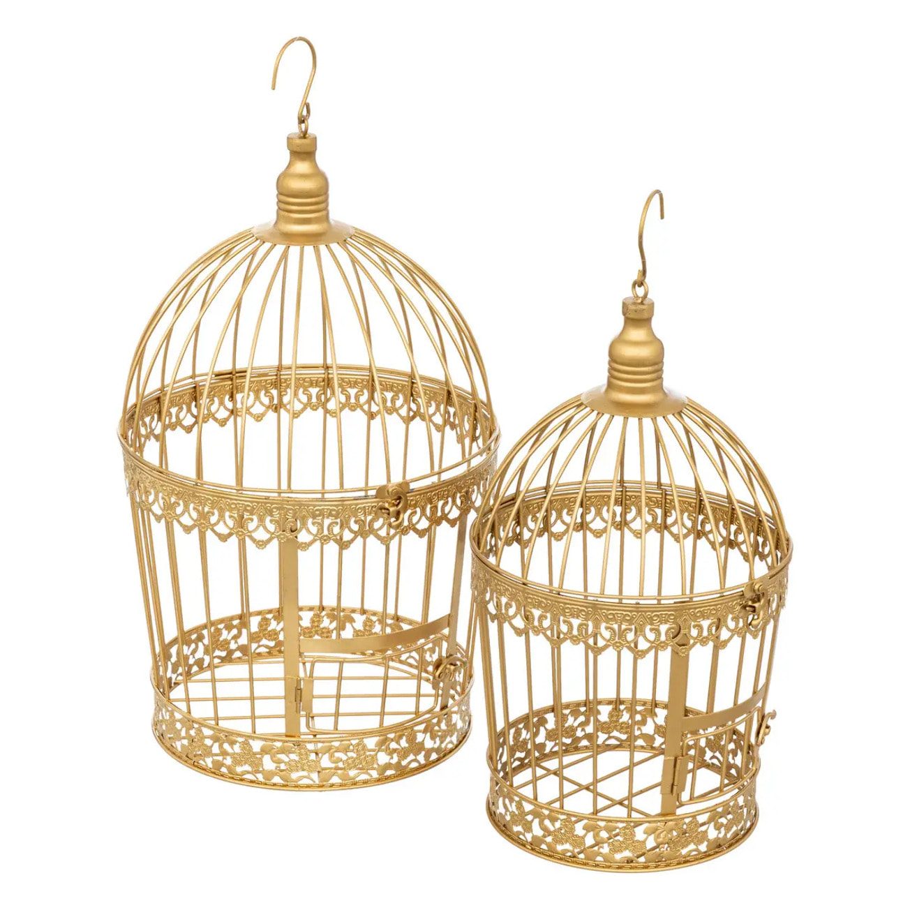 Set de 2 cages Cory métal doré D20 25cm