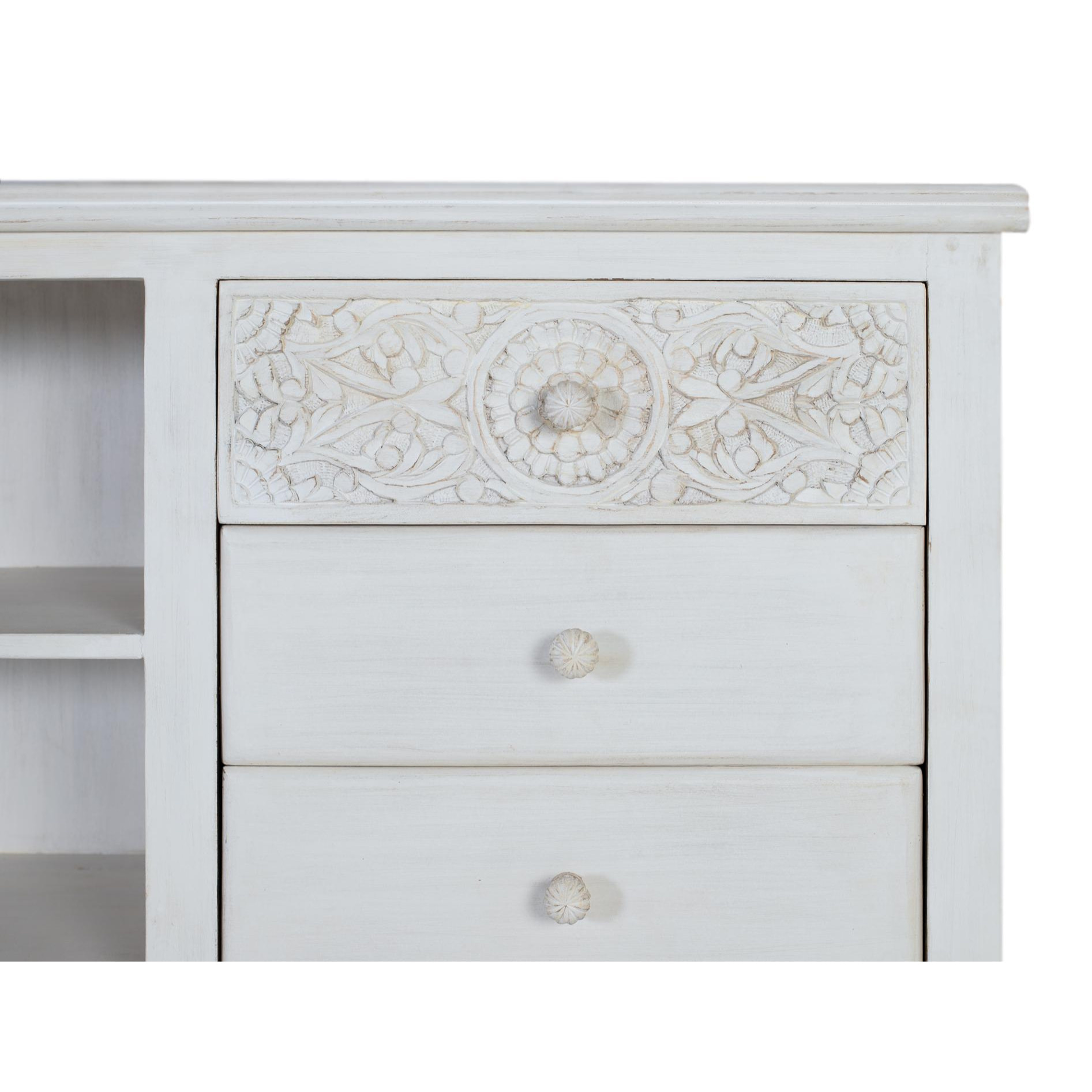 Mueble TV de Madera de Mango 180 Cm Estilo Vintage Contemporáneo