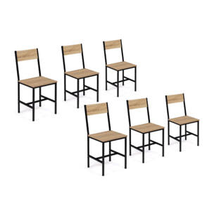 Chaises Memphis en bois et pieds métal - Bois et noir