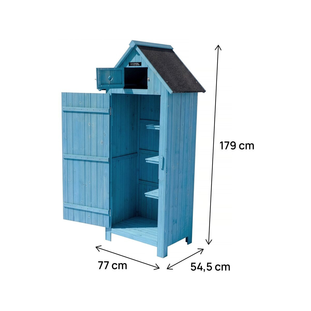 Armoire de jardin "Cabanon" - 77 x 54.5 x 179 cm - Bleu ciel