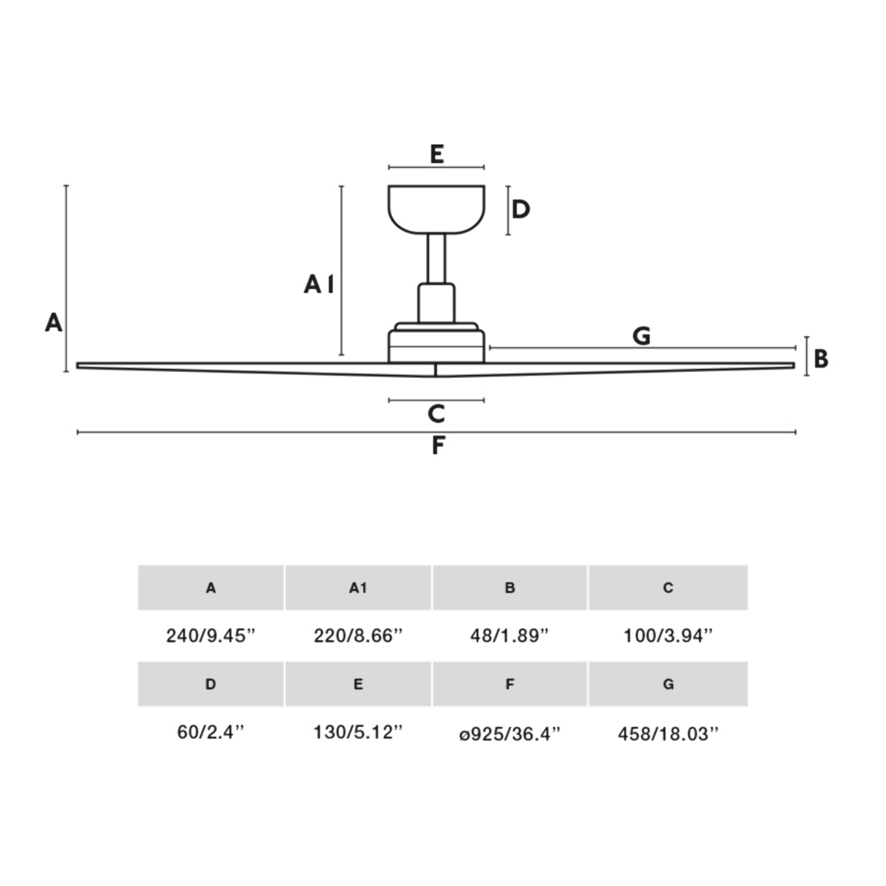 KLIM S Ventilador de techo negro/pino