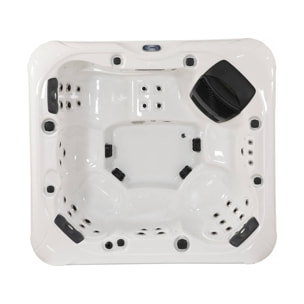 Spa LED "Bora-Bora" - 6 places - Cuve blanche - système Balboa -  Enceintes bluetooth intégrées