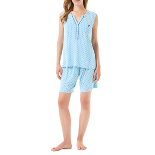 Pijama corto turquesa