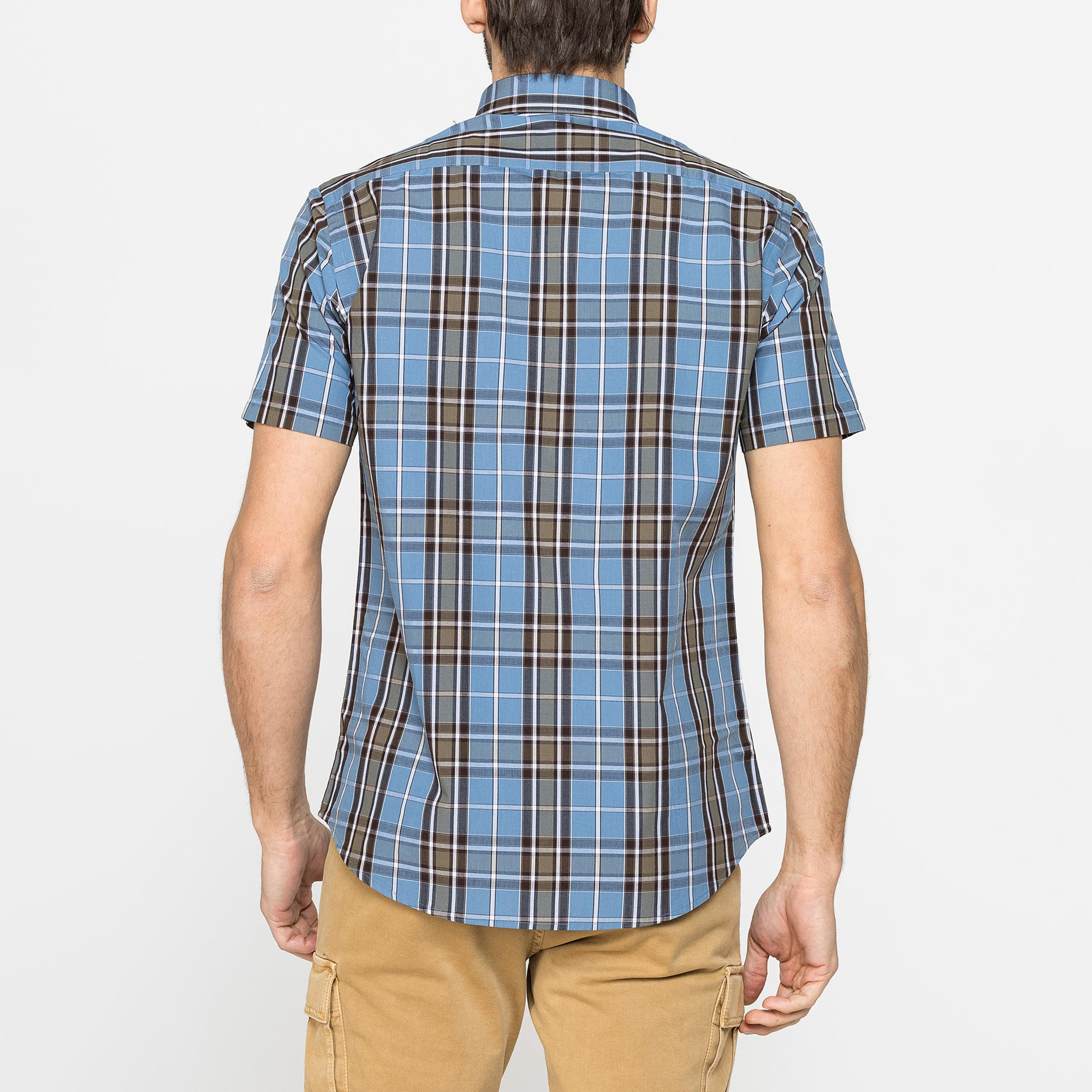 CAMICIA A MANICA CORTA IN COTONE CON FANTASIA