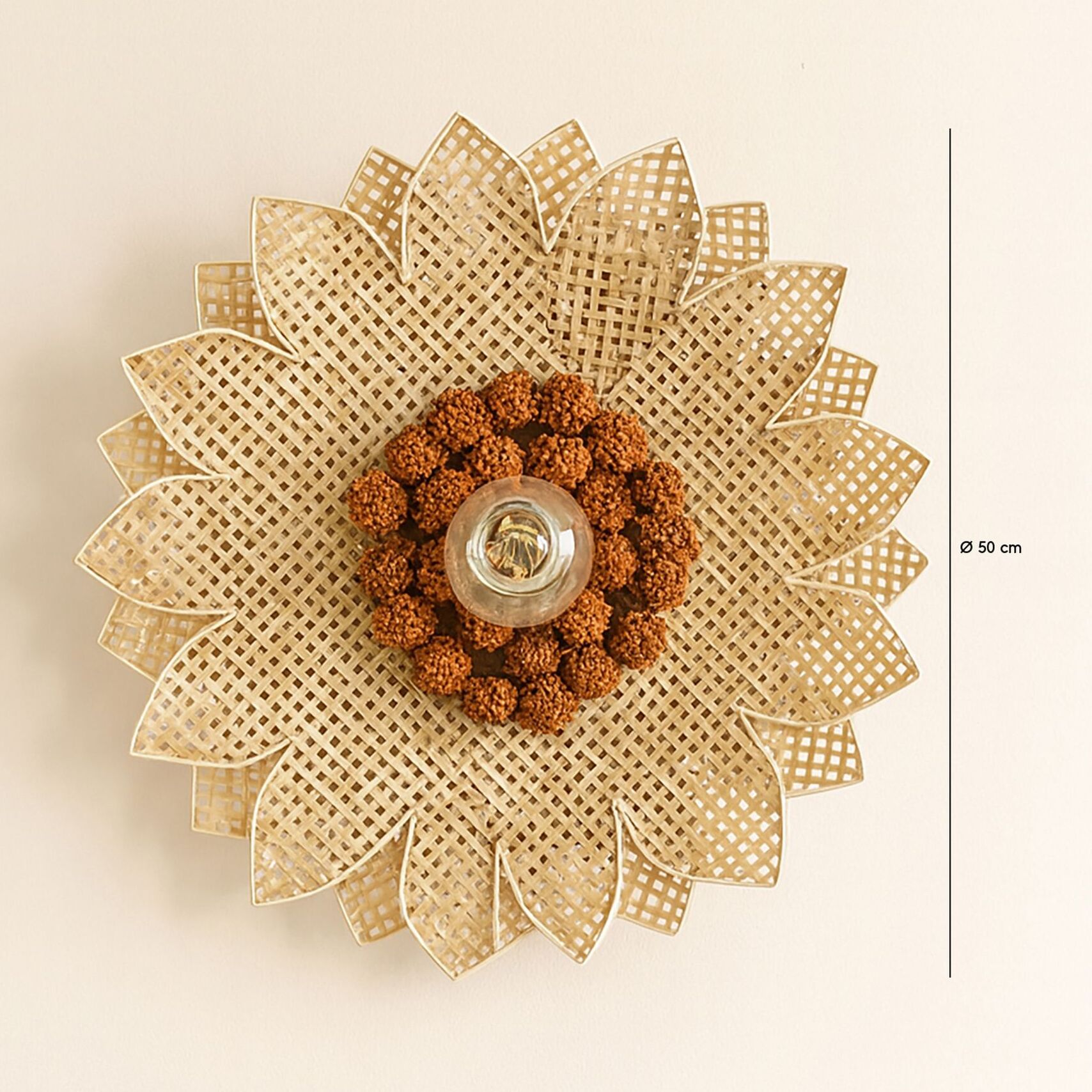 Applique murale en forme de fleur en bambou d50cm DAISY