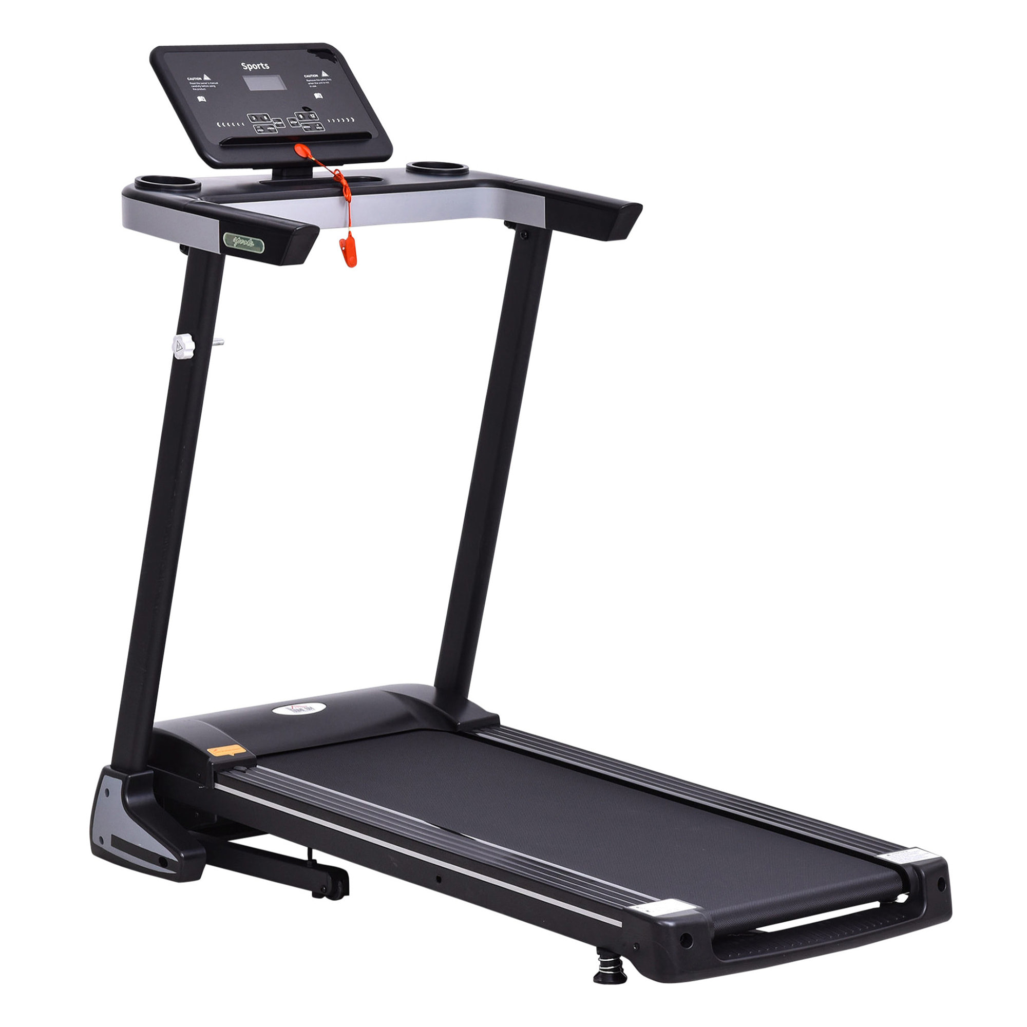 Tapis électrique de course pliable 1-12 Km/h 500 W écran LCD 12 programmes noir