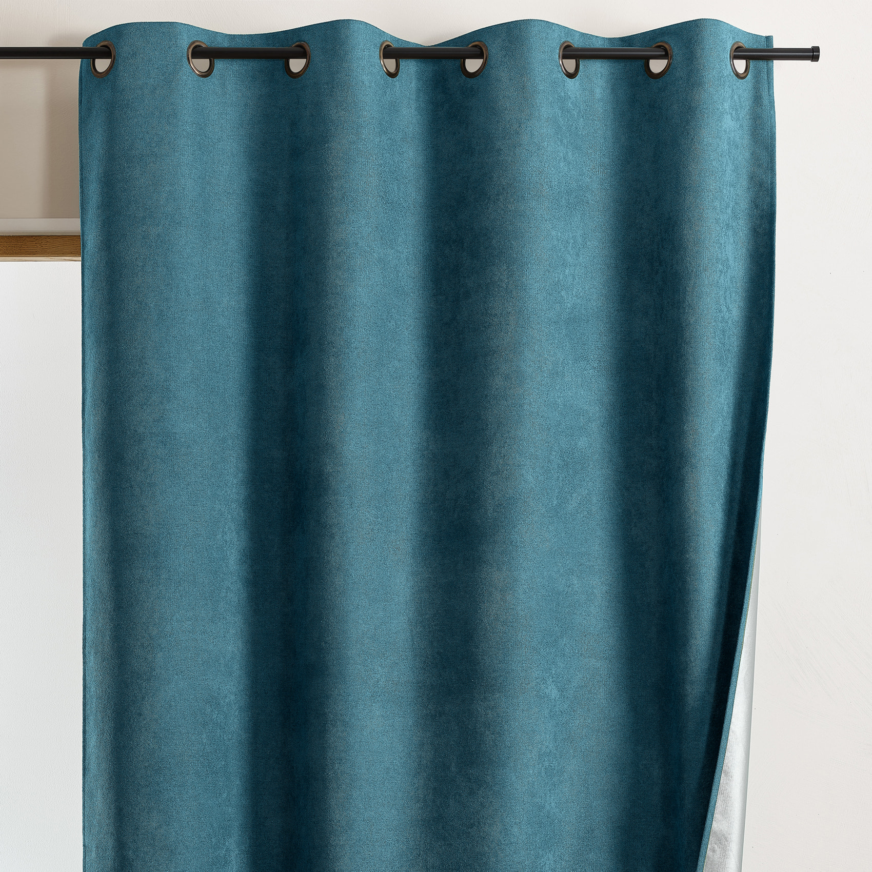 Rideau thermique occultant à œillets et réflecteur de chaleur - Bleu Paon