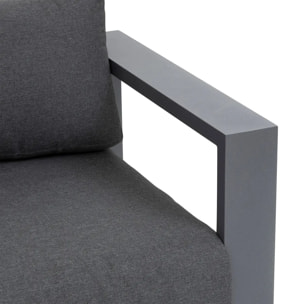 Salon d'angle de jardin "Allure" graphite 5 places en aluminium et polyester