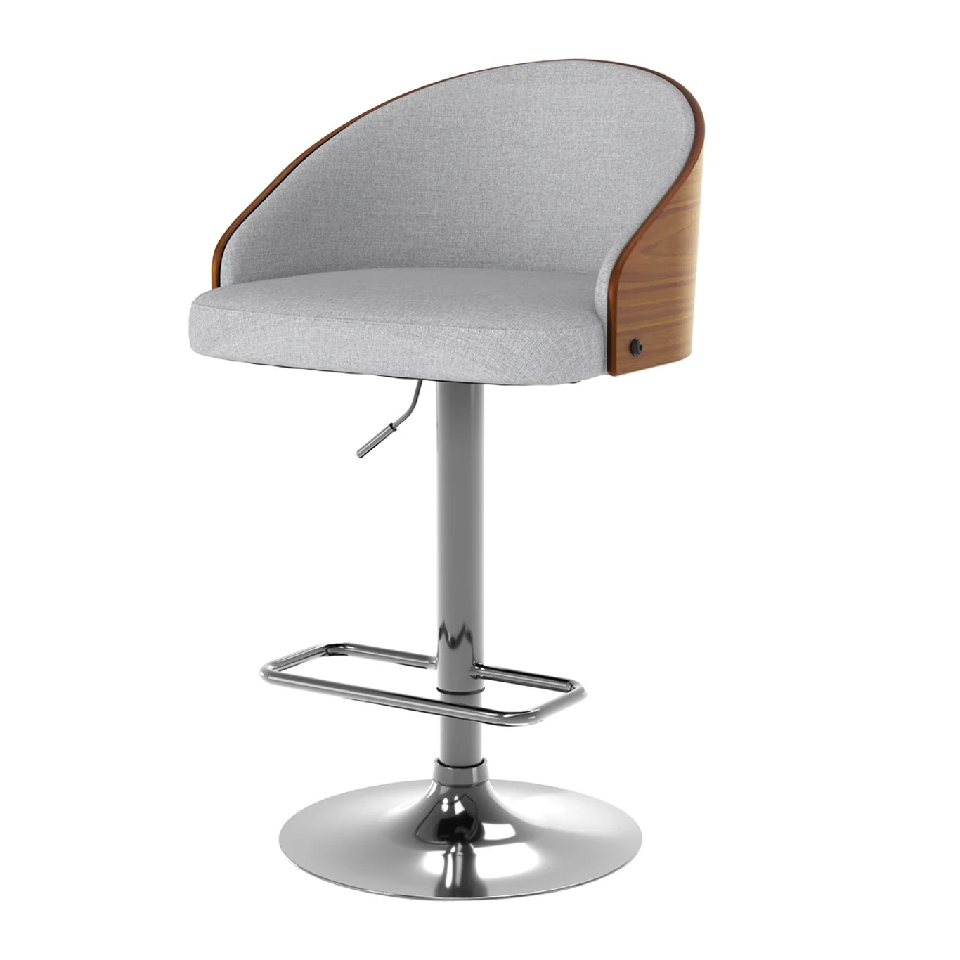 Chaise de bar réglable 63/84 cm en tissu gris clair - Carmelo