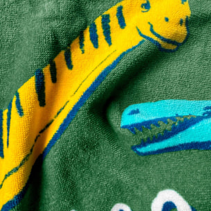 Serviette de bain et de plage imprimée 100% coton, JURASSIC WORLD QUATRO KAKI