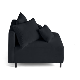 Edinburg - module d'assise - en velours côtelé - Noir