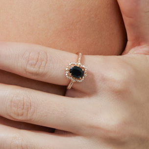 Anillo Larin acabado oro rosa 18k