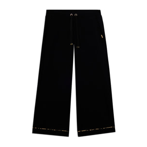 Pantaloni cropped wide leg con dettaglio animalier