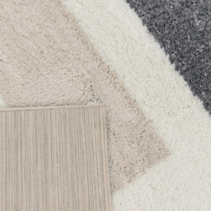 Tapis shaggy tissé motif géométrique BUHU