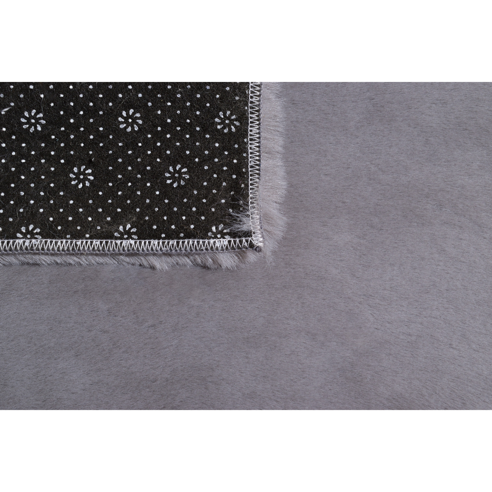 AVA - Tapis doux à poils longs lavable en machine - Anthracite