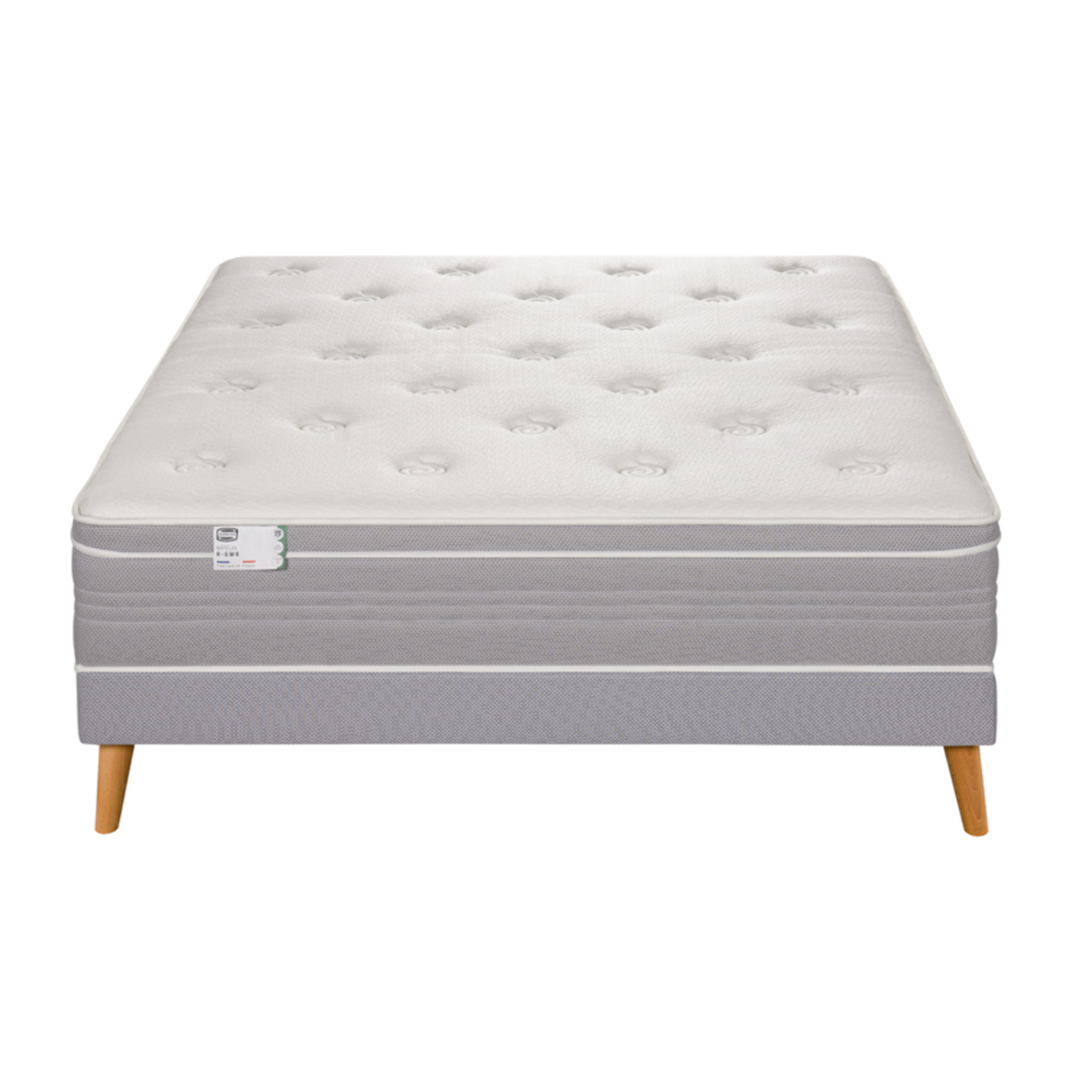 Ensemble L ELEGANT, matelas H30 ressorts ensachés, ferme, sommier