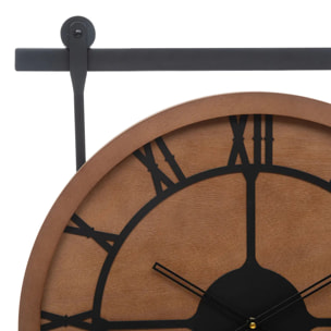 Horloge "Oli" en bois & métal D60cm