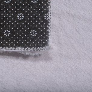 AVA - Tapis doux à poils longs lavable en machine - Gris