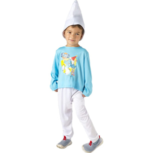 Costume Carnevale Travestimento Bambino Vestito Puffo Originale