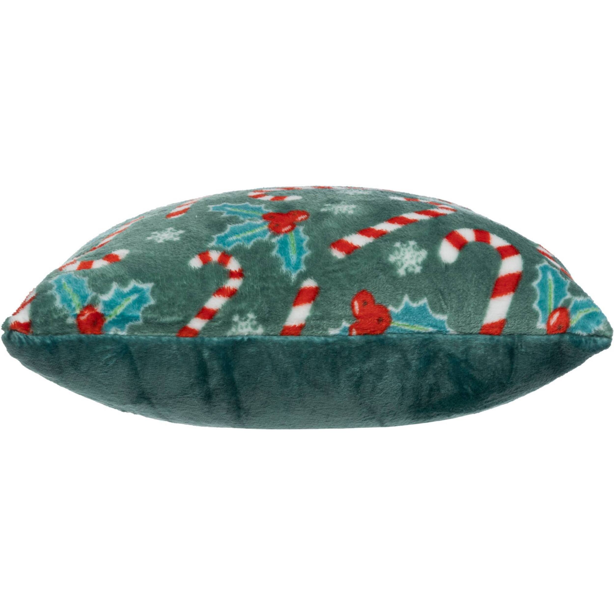 cojín 'isar' navideño de decoración acebo 40x40cm verde