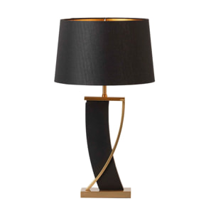 Lámpara Sobremesa Metal Mdf Negro 40x40x71 Cm