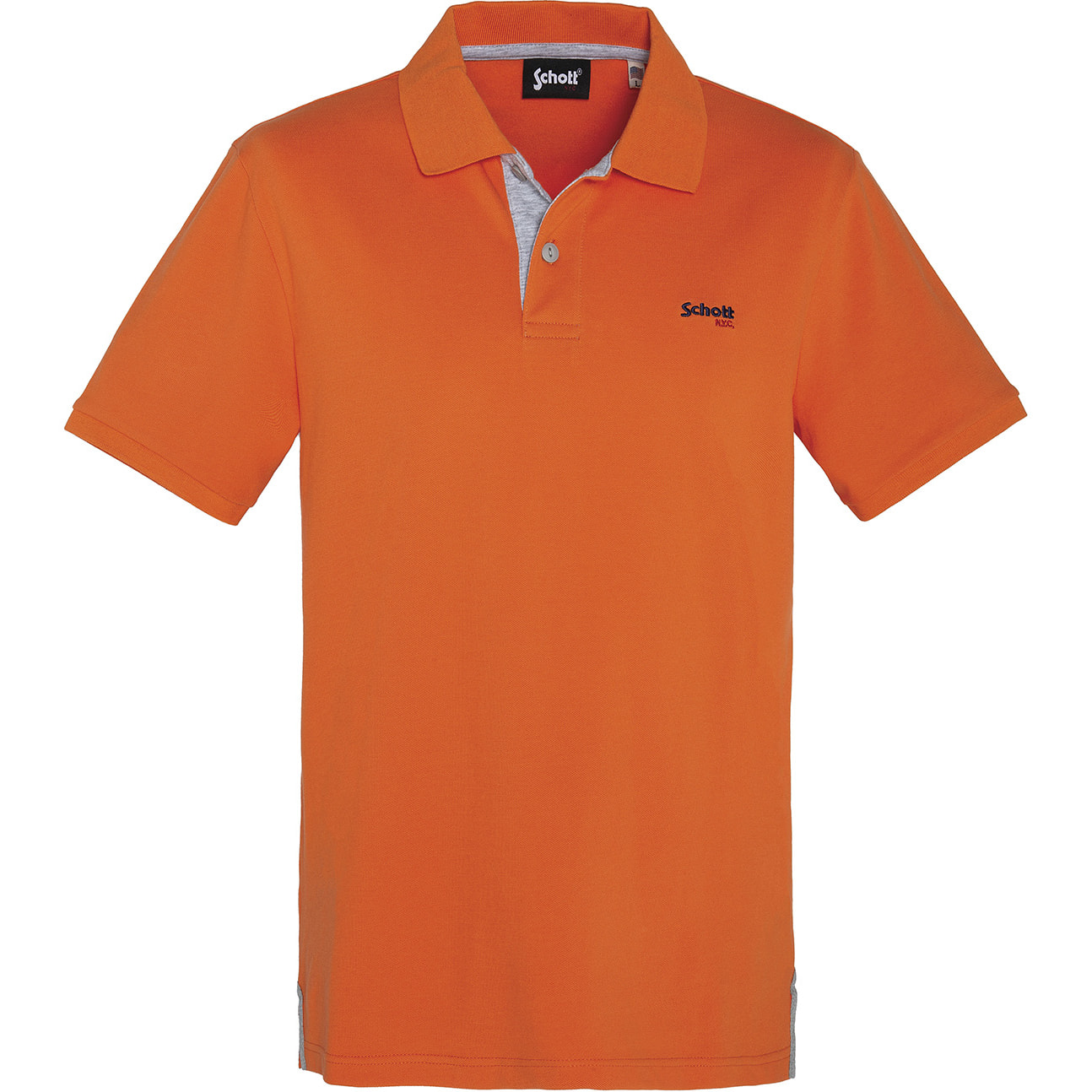 POLO SCHOTT ORANGE/HEATHER GREY