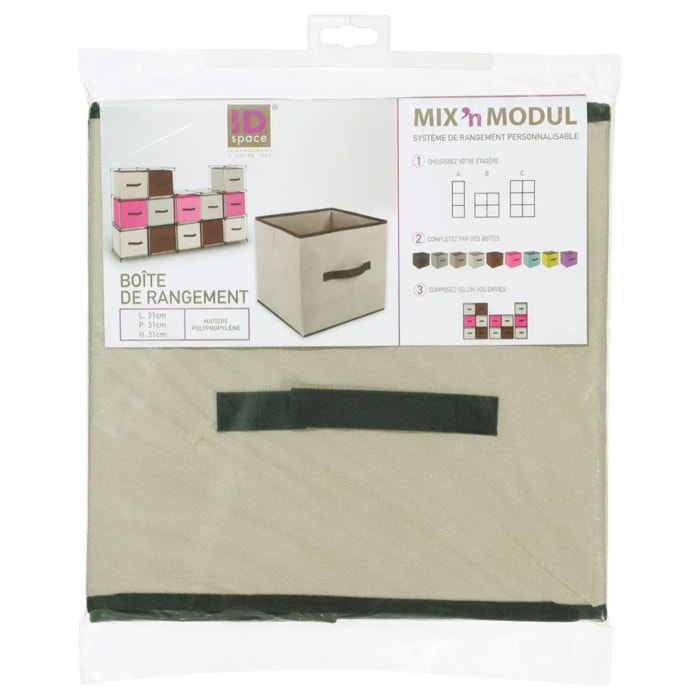 Panier tissuLanière 31x31cm "Mix N' Modul" beige