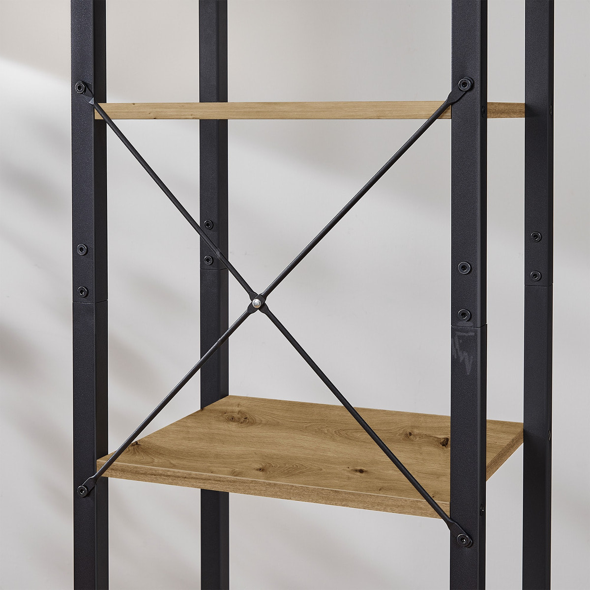 Libreria a colonna industrial artisan oak a 6 ripiani